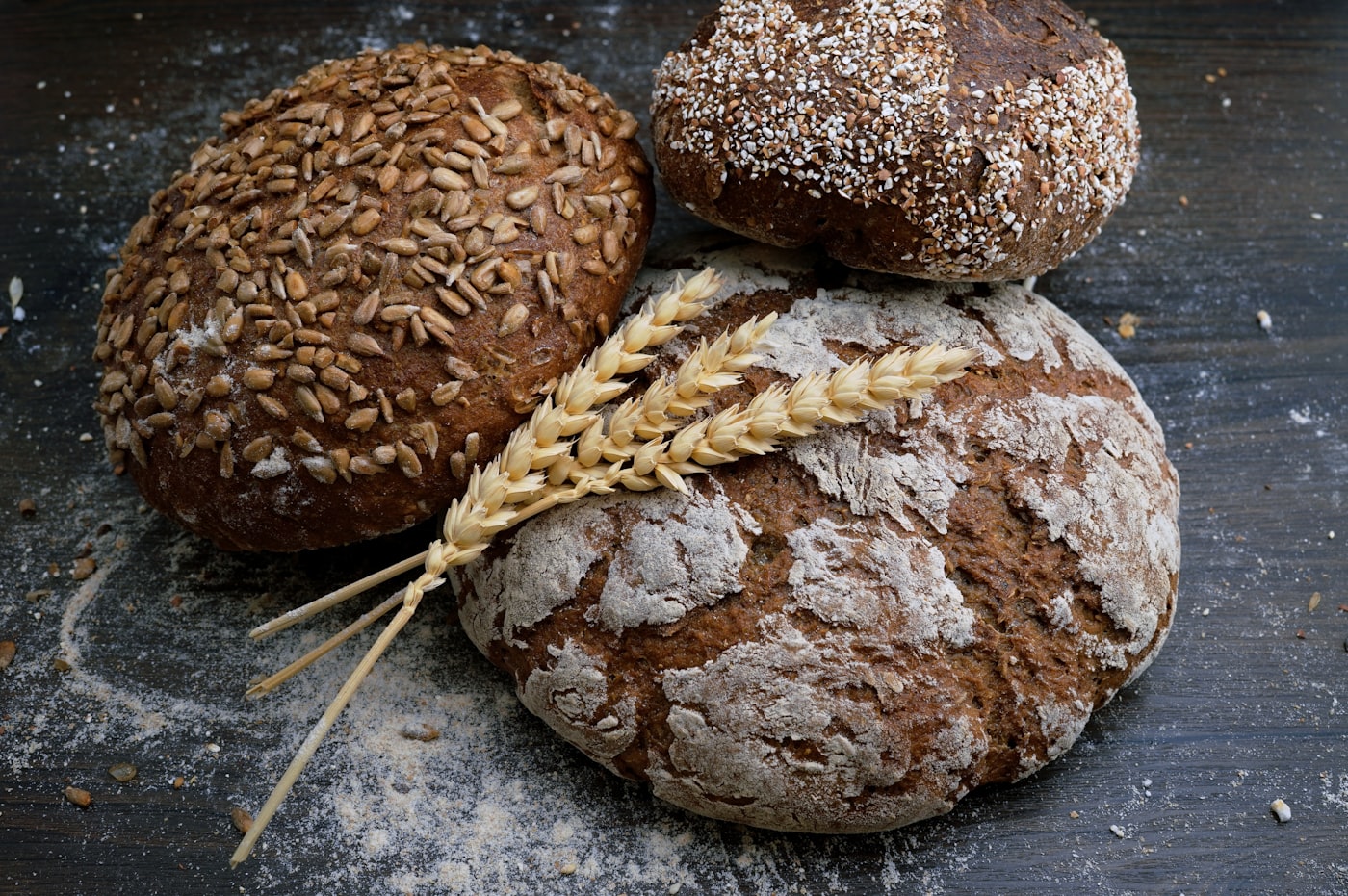 Freshly baked artisan bread loaves
